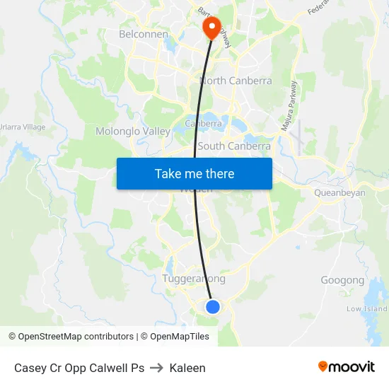 Casey Cr Opp Calwell Ps to Kaleen map