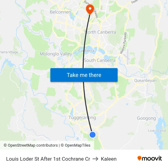 Louis Loder St After 1st Cochrane Cr to Kaleen map