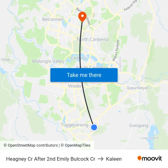 Heagney Cr After 2nd Emily Bulcock Cr to Kaleen map