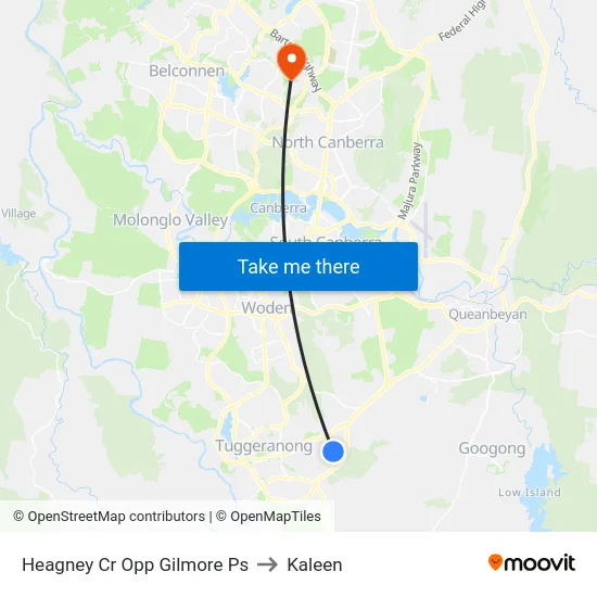 Heagney Cr Opp Gilmore Ps to Kaleen map