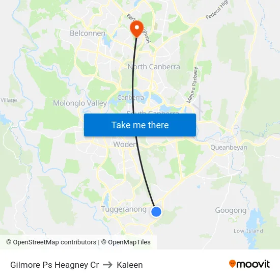 Gilmore Ps Heagney Cr to Kaleen map