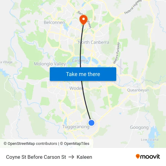 Coyne St Before Carson St to Kaleen map