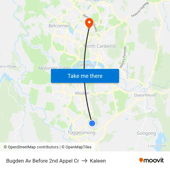 Bugden Av Before 2nd Appel Cr to Kaleen map