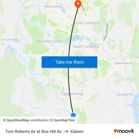 Tom Roberts Av at Box Hill Av to Kaleen map