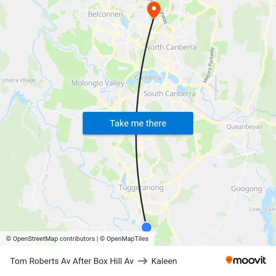 Tom Roberts Av After Box Hill Av to Kaleen map