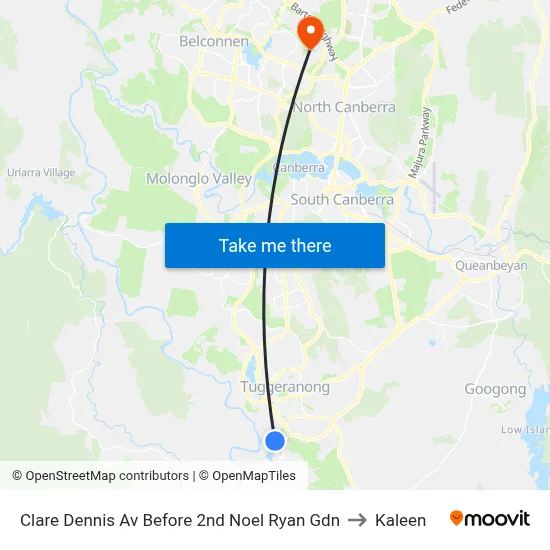 Clare Dennis Av Before 2nd Noel Ryan Gdn to Kaleen map