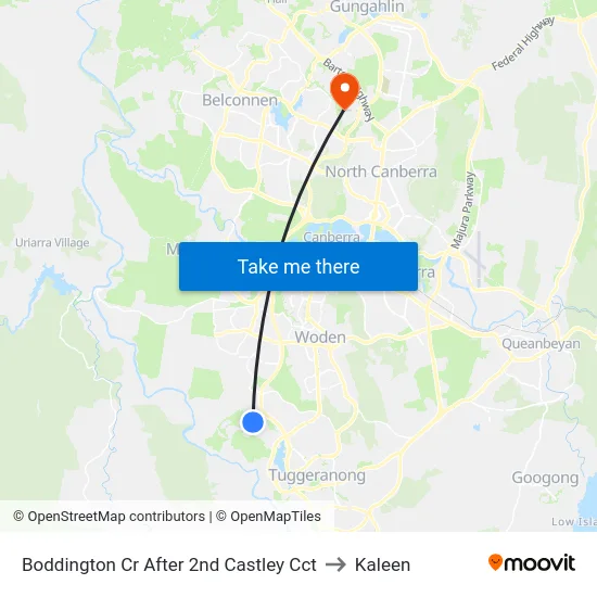 Boddington Cr After 2nd Castley Cct to Kaleen map