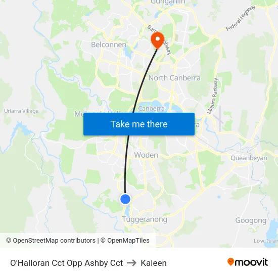O'Halloran Cct Opp Ashby Cct to Kaleen map