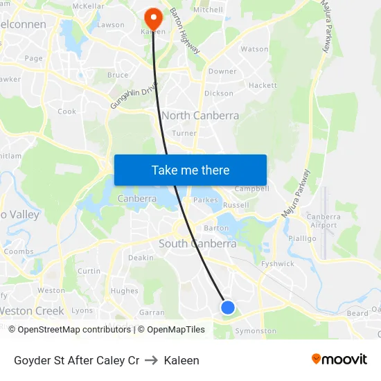 Goyder St After Caley Cr to Kaleen map