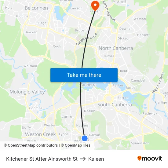 Kitchener St After Ainsworth St to Kaleen map
