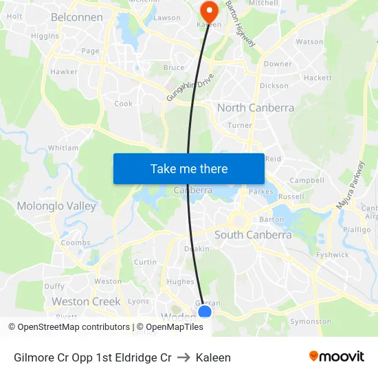 Gilmore Cr Opp 1st Eldridge Cr to Kaleen map