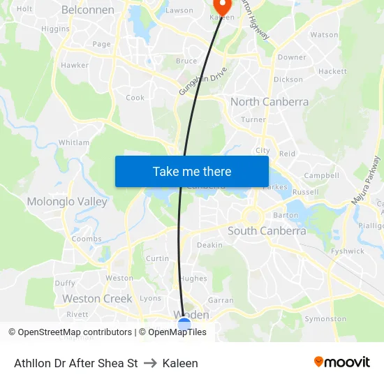 Athllon Dr After Shea St to Kaleen map