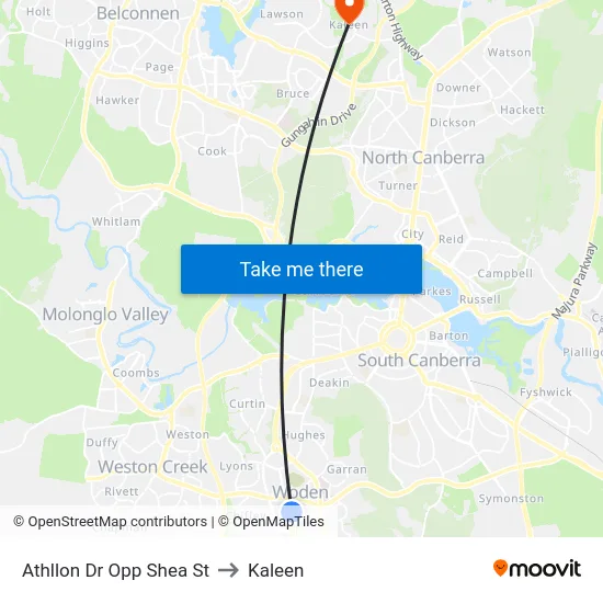 Athllon Dr Opp Shea St to Kaleen map