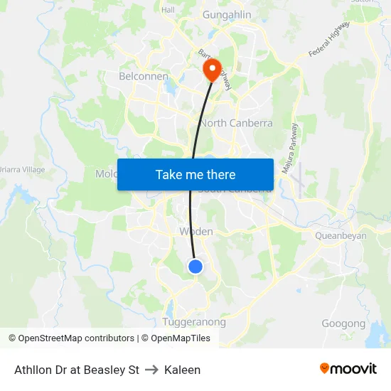 Athllon Dr at Beasley St to Kaleen map