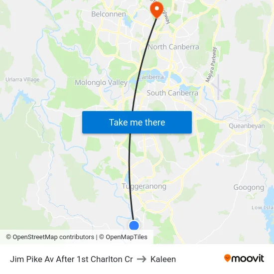 Jim Pike Av After 1st Charlton Cr to Kaleen map