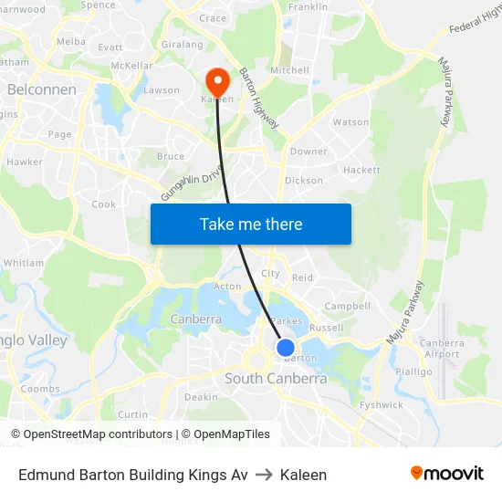 Edmund Barton Building Kings Av to Kaleen map