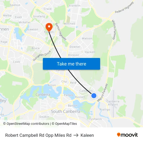 Robert Campbell Rd Opp Miles Rd to Kaleen map