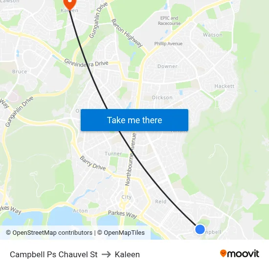 Campbell Ps Chauvel St to Kaleen map