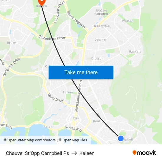 Chauvel St Opp Campbell Ps to Kaleen map