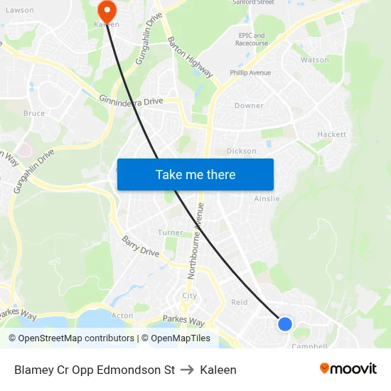 Blamey Cr Opp Edmondson St to Kaleen map