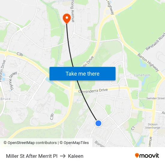 Miller St After Merrit Pl to Kaleen map