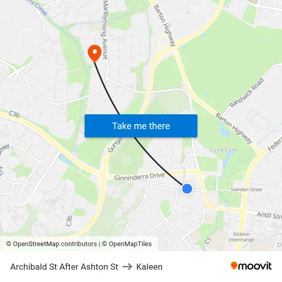 Archibald St After Ashton St to Kaleen map