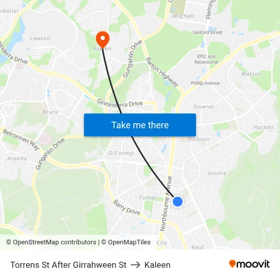 Torrens St After Girrahween St to Kaleen map