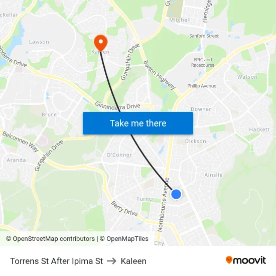 Torrens St After Ipima St to Kaleen map