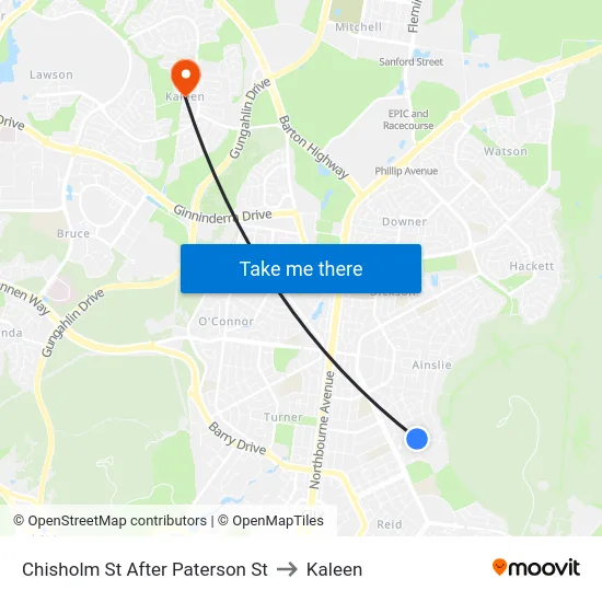 Chisholm St After Paterson St to Kaleen map