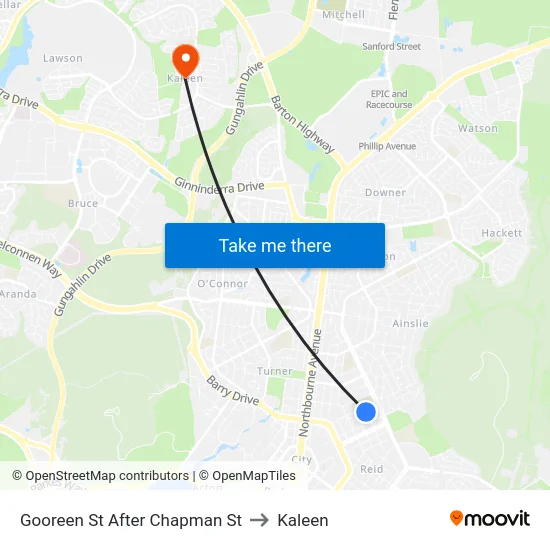 Gooreen St After Chapman St to Kaleen map