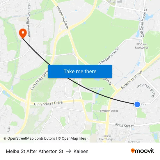 Melba St After Atherton St to Kaleen map