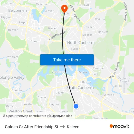 Golden Gr After Friendship St to Kaleen map