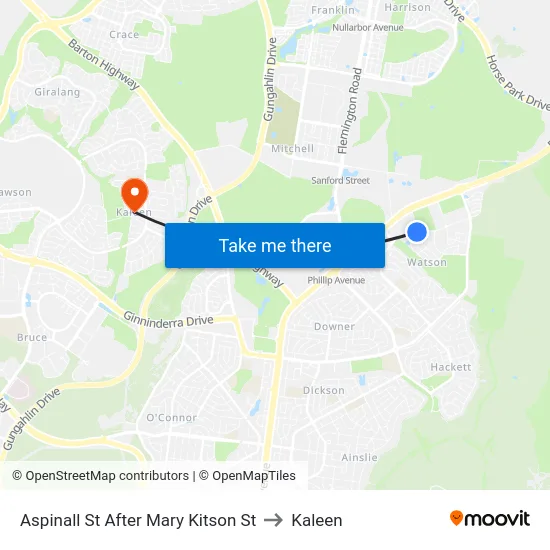 Aspinall St After Mary Kitson St to Kaleen map