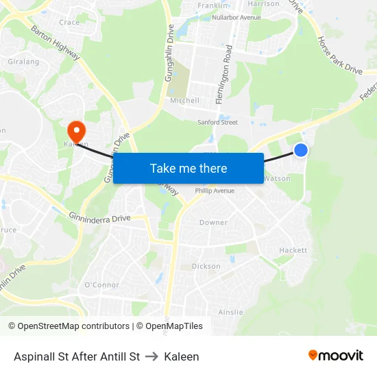 Aspinall St After Antill St to Kaleen map