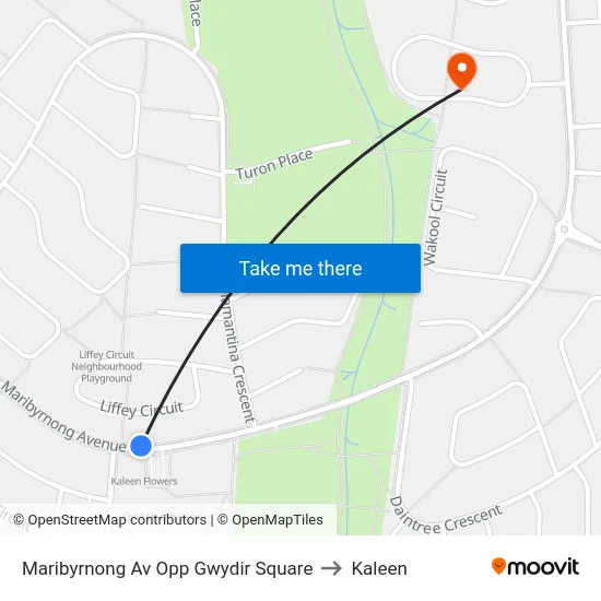 Maribyrnong Av Opp Gwydir Square to Kaleen map