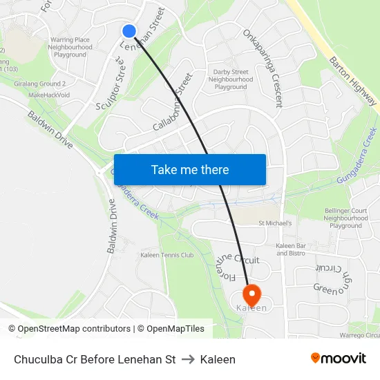 Chuculba Cr Before Lenehan St to Kaleen map