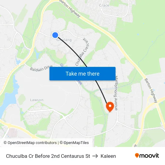 Chuculba Cr Before 2nd Centaurus St to Kaleen map