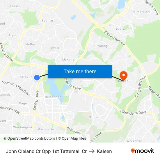 John Cleland Cr Opp 1st Tattersall Cr to Kaleen map