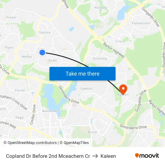 Copland Dr Before 2nd Mceachern Cr to Kaleen map