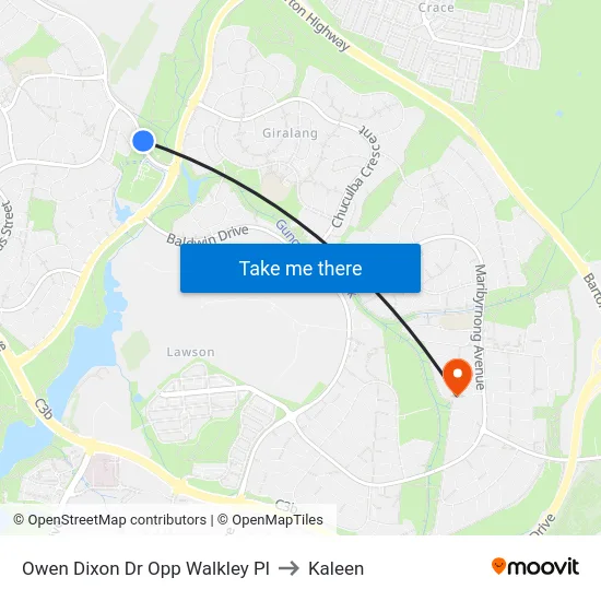 Owen Dixon Dr Opp Walkley Pl to Kaleen map
