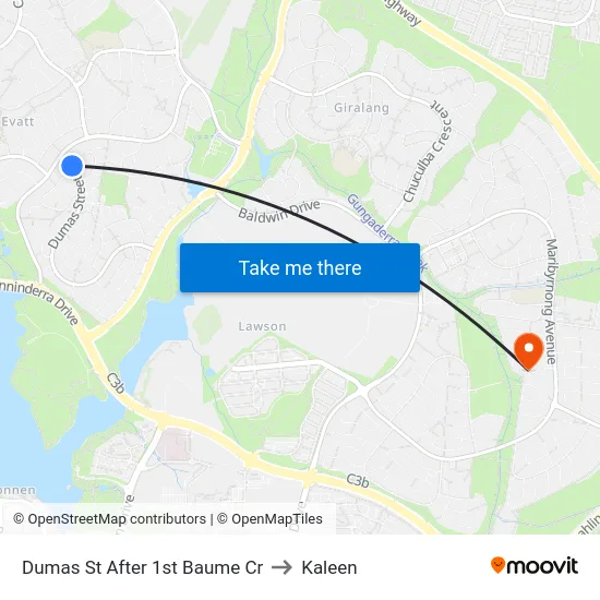 Dumas St After 1st Baume Cr to Kaleen map