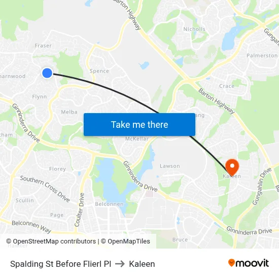 Spalding St Before Flierl Pl to Kaleen map