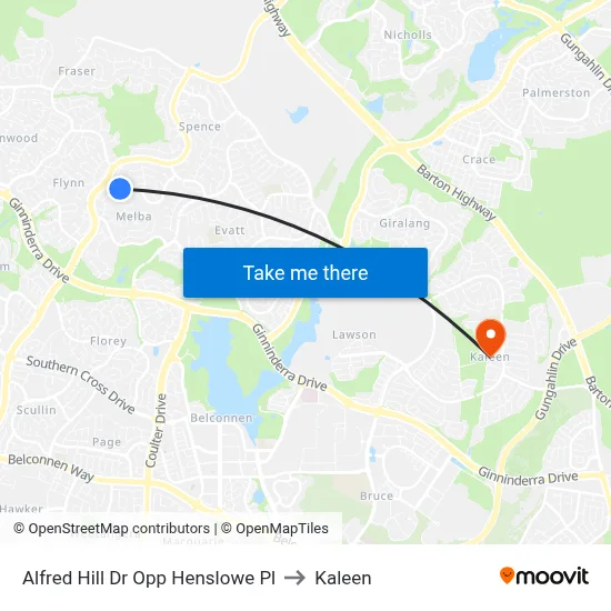 Alfred Hill Dr Opp Henslowe Pl to Kaleen map