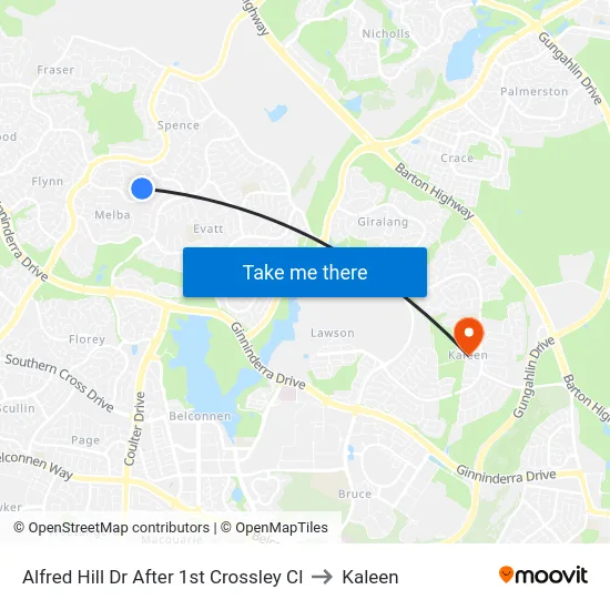 Alfred Hill Dr After 1st Crossley Cl to Kaleen map