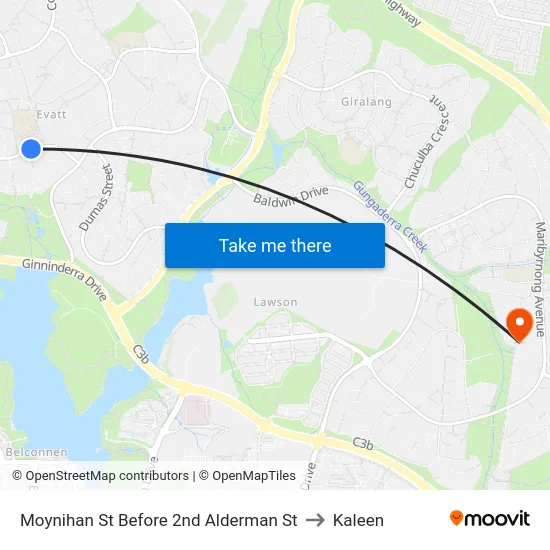 Moynihan St Before 2nd Alderman St to Kaleen map