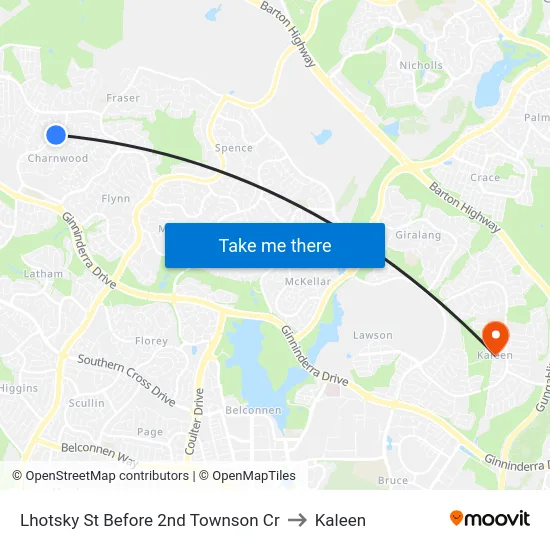 Lhotsky St Before 2nd Townson Cr to Kaleen map