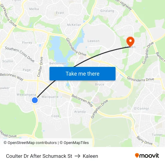 Coulter Dr After Schumack St to Kaleen map