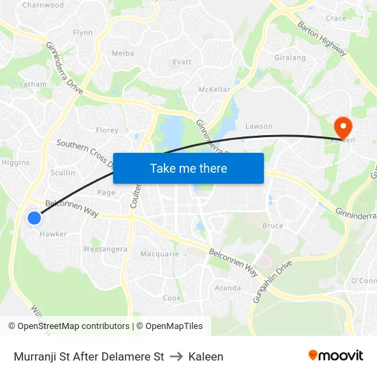 Murranji St After Delamere St to Kaleen map