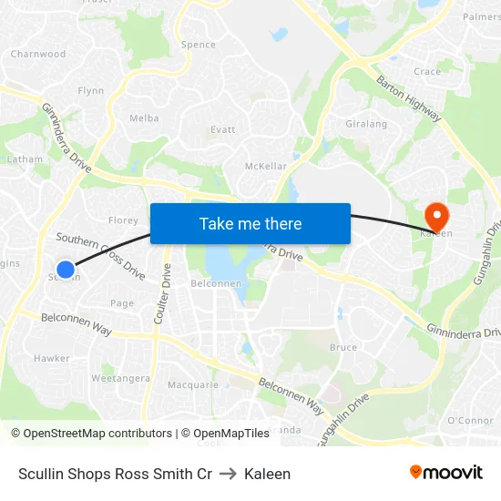 Scullin Shops Ross Smith Cr to Kaleen map