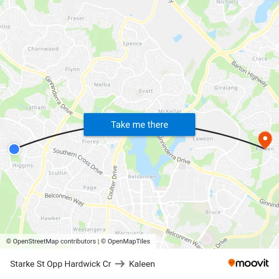 Starke St Opp Hardwick Cr to Kaleen map